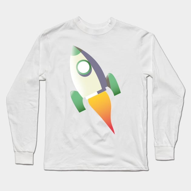 Rocket Ship Long Sleeve T-Shirt by nickemporium1
